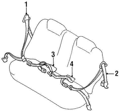 Seat Belt for 1995 Kia Sephia #2