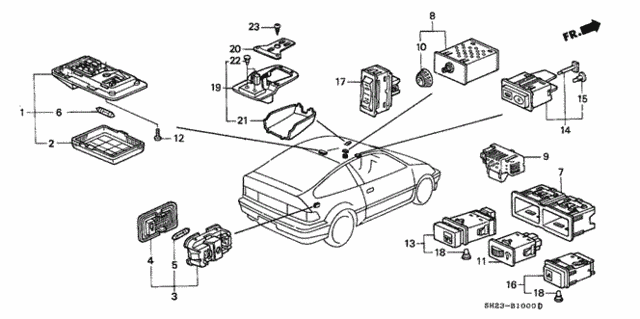 Interior Light - Switch for 1991 Honda CRX #0