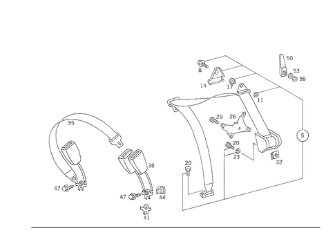 Rear Seat Safety Belt for 1993 Mercedes-Benz 300 TE #1