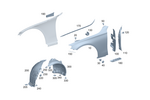 2148805903 - Bumper/Fender/Hood: Fender, Front for Mercedes-Benz Image