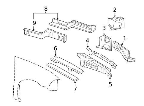 Structural Components & Rails for 2006 Mercury Monterey #0