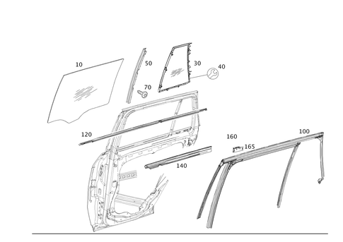 Rear Door Window System for 2015 Mercedes-Benz GLK250 #0