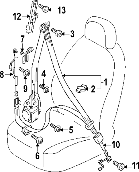 Seat Belt for 2024 Audi Q8 e-tron #0
