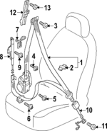 4KE857705FVM1 - Electrical: Seat Belt Assembly for Audi: Q8 e-tron, Q8 e-tron Sportback, SQ8 e-tron, SQ8 e-tron Sportback Image
