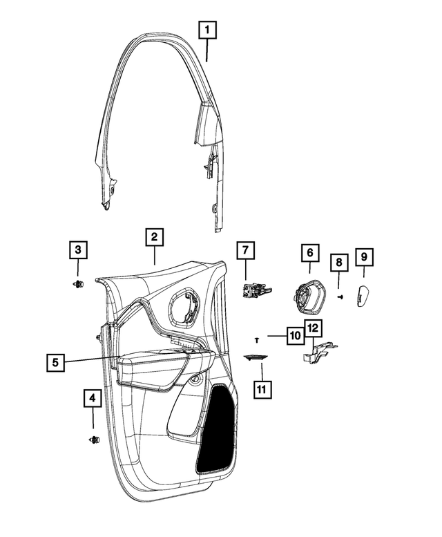 « 6AX481L1AB –  : Garnissage De Porte Avant Panneau, Côté Gauche pour Mopar Image »