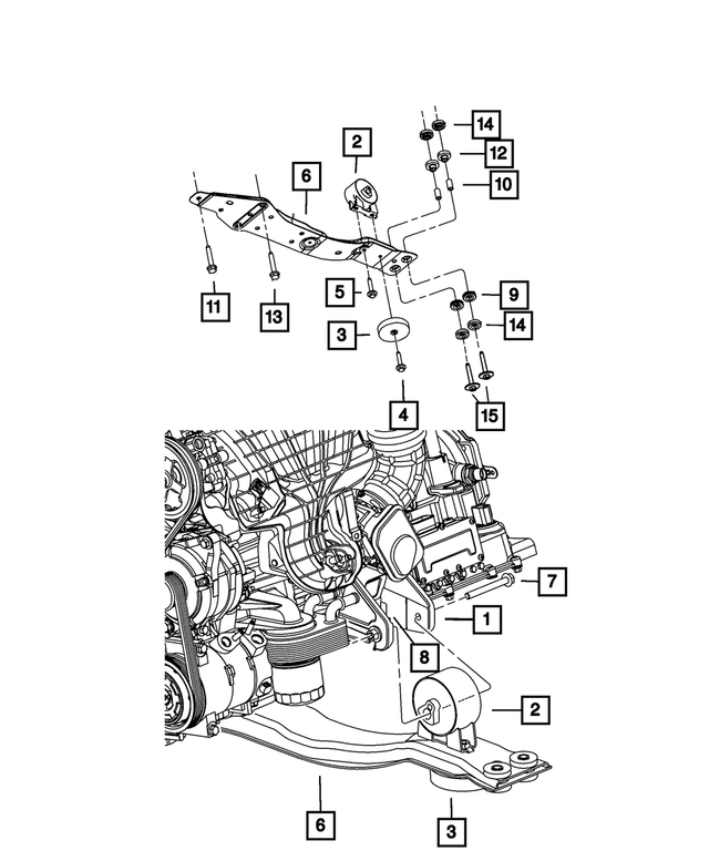 6508759AA - 2.4L Gas; Engine: Hex Washer Head Bolt, Mounting for Mopar Image