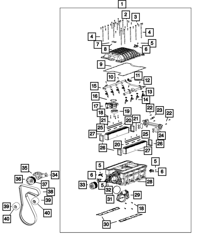 6510669AA - 6.2L Gas; Engine: Hex Flange Head Bolt, Mounting for MOPAR Image