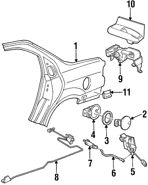 Fuel Door for 1995 Mercury Mystique #0