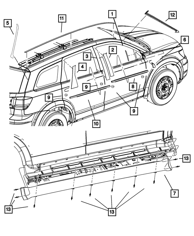 5113576AA - Exterior Ornamentation: D Pillar Applique, Right for Mopar Image