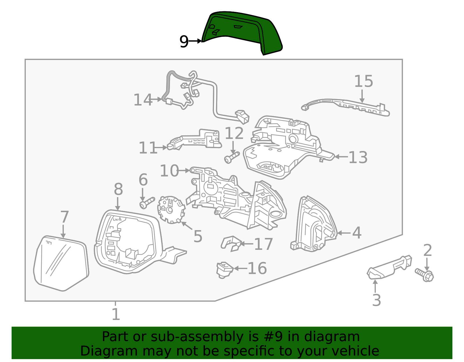 2015-2024 GM Primed Driver Side Mirror Housing 23463315 GM ...