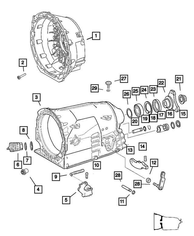 « 6104157AB – Automatic Transmission 5 Speed [DGJ/DJU] : Tête Torx Boulon pour Mopar Image »