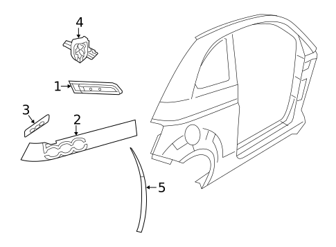 Exterior Trim - Quarter Panel for 2019 Fiat 500 #0