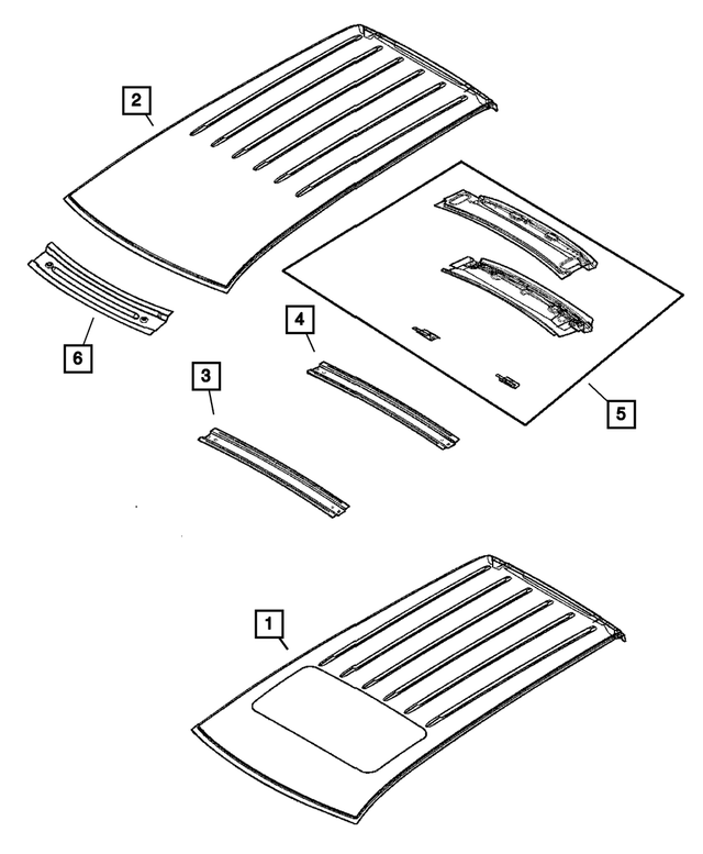 « 5054399AA – Body Sheet Metal Except Doors : Toit Panneau pour Mopar Image »