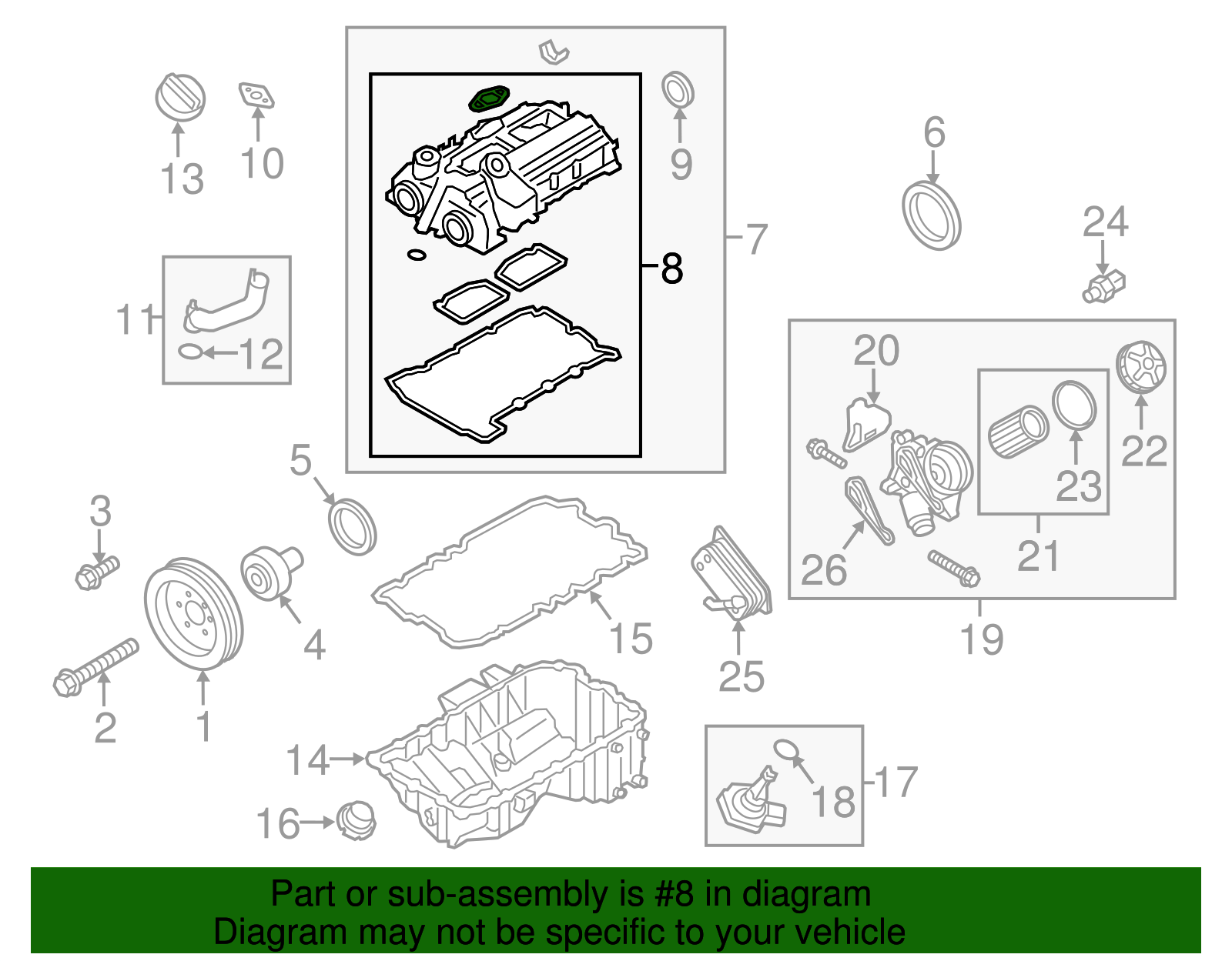 11127588418 - 2012-2018 BMW Valve Cover Gasket (11-12-7-588