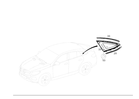 Rear Side Window for 2016 Mercedes-Benz GLE450 AMG #0