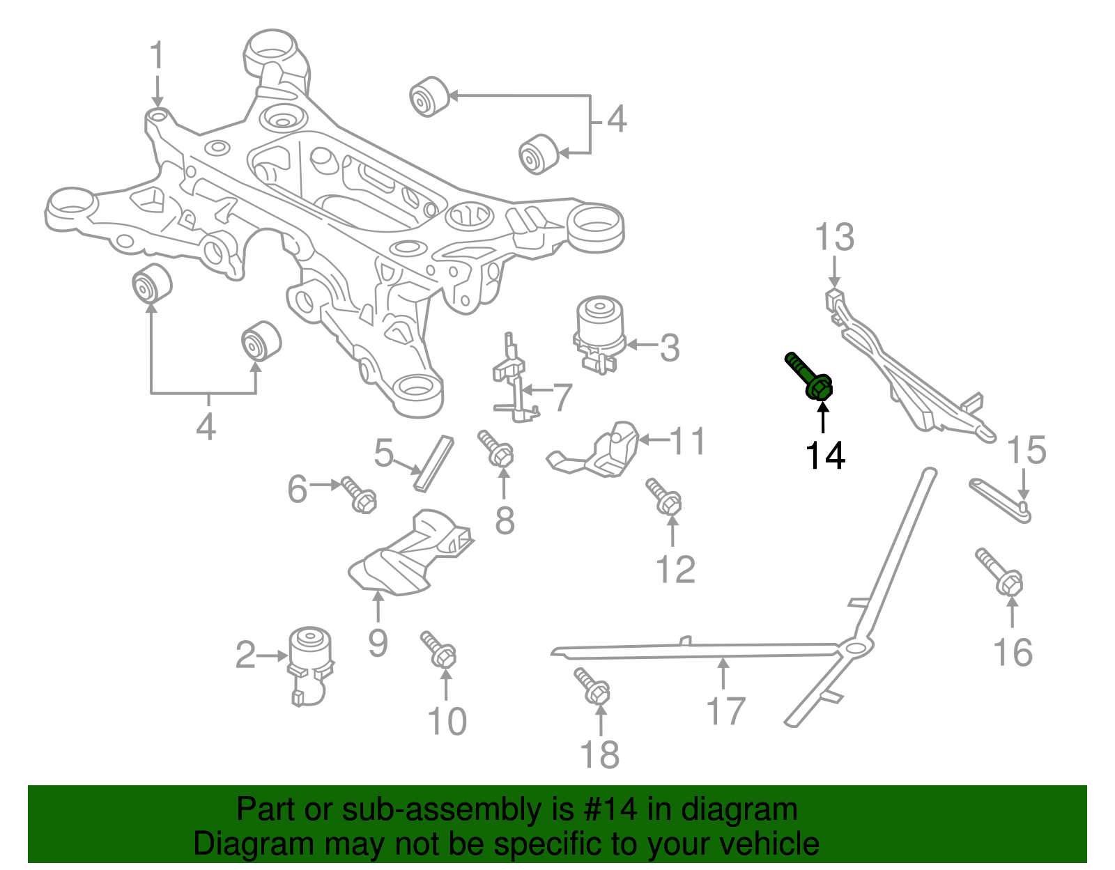Rear Cross-Member Bolt - Porsche (N-107-847-01)