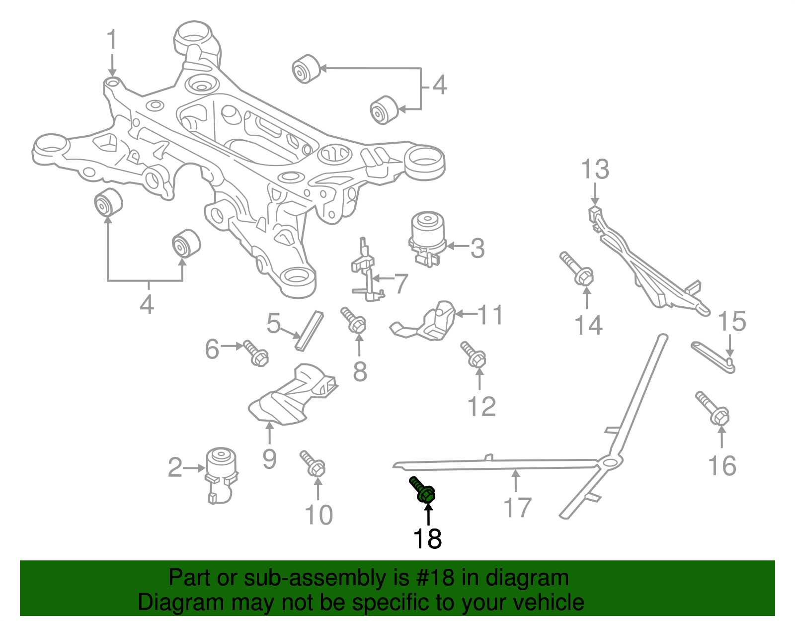 Support Strut Bolt - Porsche (N-019-530-7)