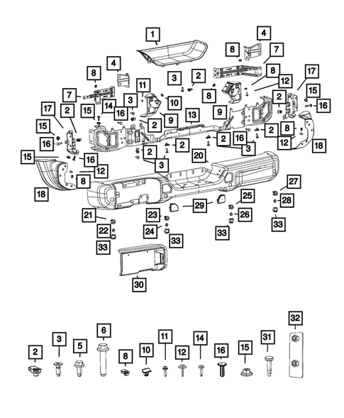 Rear Bumper and Fascia for 2020 Jeep Wrangler #1