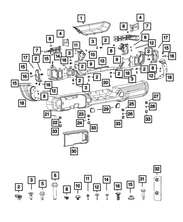 68340509AA - Frame, Bumper and Fascia: Screw for Mopar Image