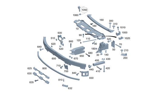 Front Reinforcement and Radiator Support for 1991 Mercedes-Benz 350SD #0