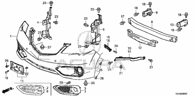 Front Bumper (2) for 2017 Acura RDX #0