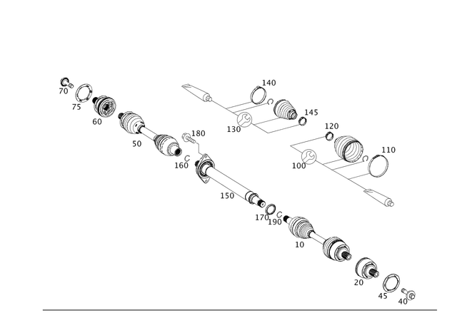 2463307400 - Front Axle: Side Shaft for Mercedes-Benz: GLA250 Image image