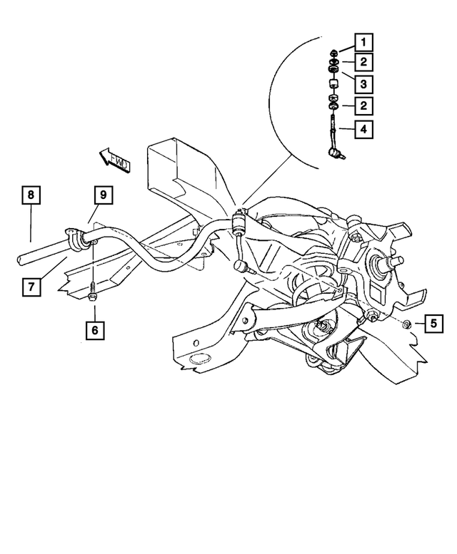 52038736AB - Front Suspension &amp; Drive: Sway Eliminator Link for Mopar Image