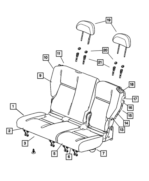 Rear Seats-Folding for 2007 Chrysler PT Cruiser #2