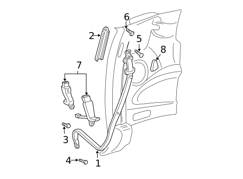 Front Seat Belts for 2004 Dodge Dakota #1