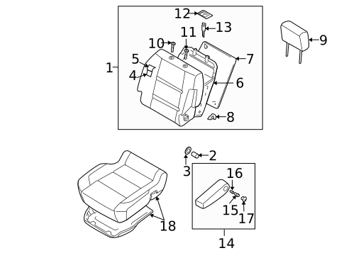 Front Seat Components for 2009 Nissan TITAN #5