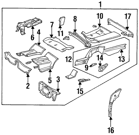 Rear Floor & Rails for 1993 Mercedes-Benz 300CE #0