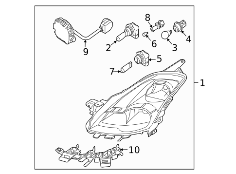Headlamp Components for 2009 Nissan Altima #0