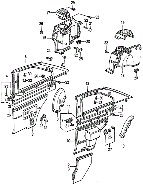 Interior Lining (3Door) 3DR for 1984 Honda Accord #0