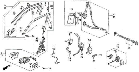 Seat Belt ('90-'91) for 1991 Honda Civic #0