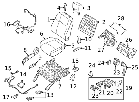 Passenger Seat Components for 2016 Nissan Murano #2