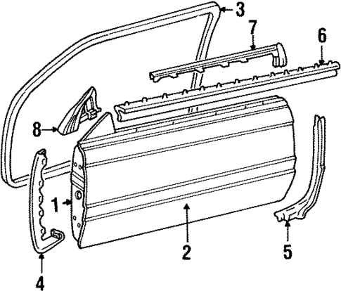 Door & Components for 1992 Cadillac Eldorado #0