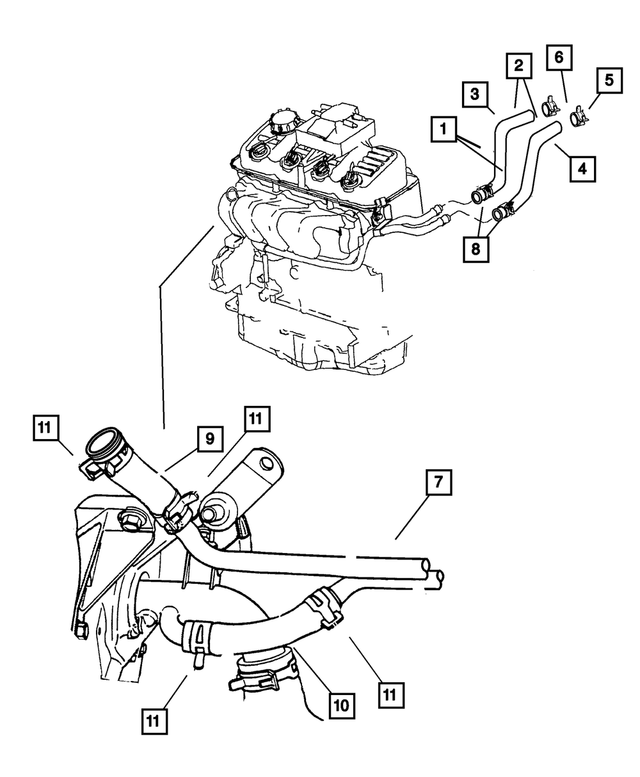« 5290931AD –  : Alimentation Et Retour De Chauffage Durite pour Mopar Image »
