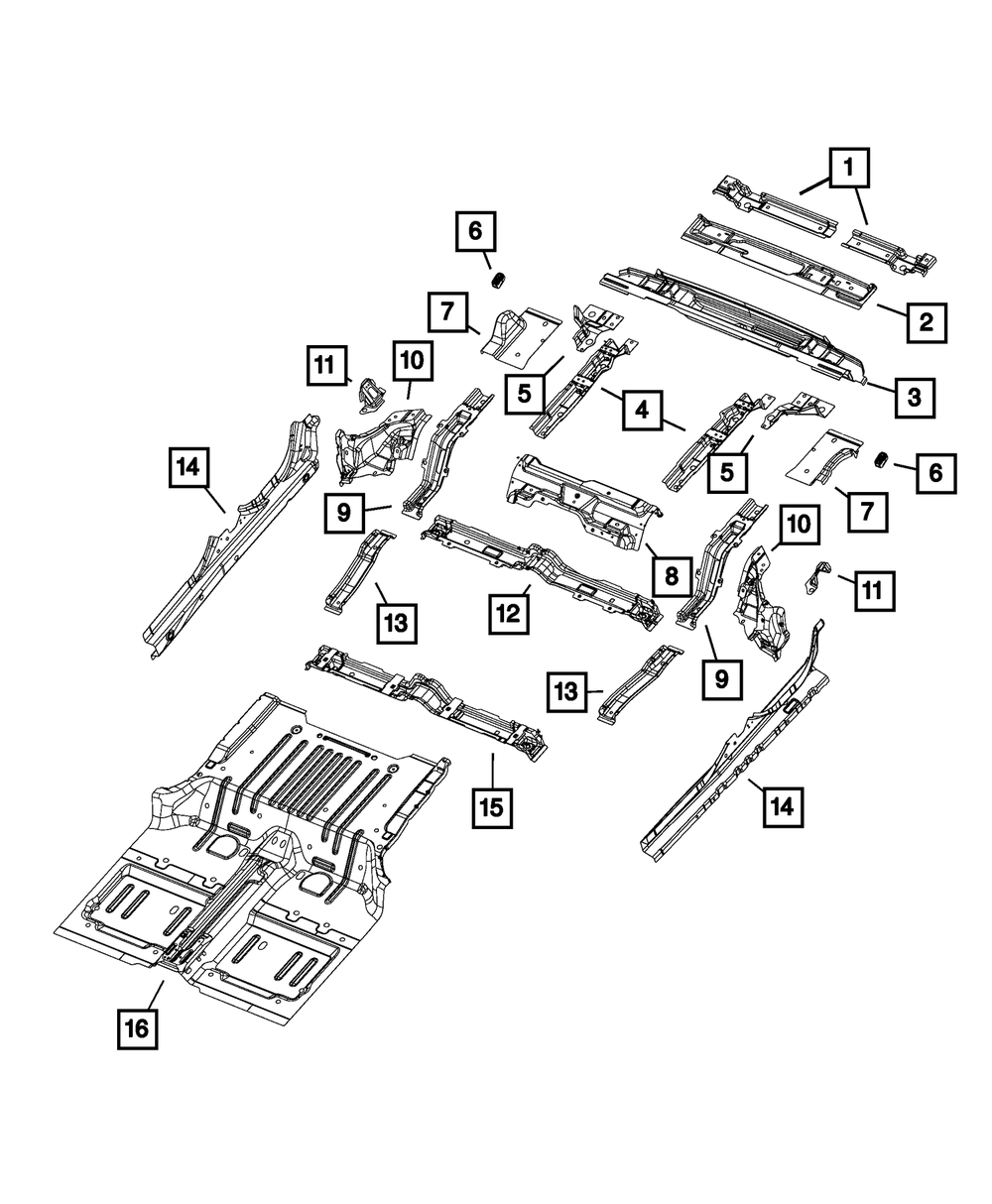 準備㊥ 2018-2025 Jeep Floor Pan Cross-Member 68535408AA | My Mopar