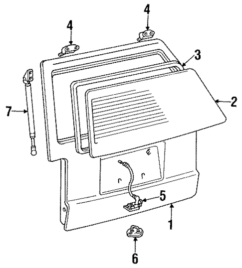 Gate & Hardware for 1986 Toyota Van #0