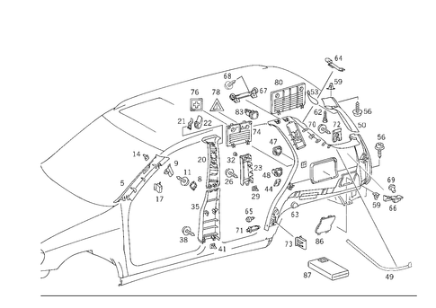 Panelling, Door Edge Guard Sections for 2000 Mercedes-Benz ML320 #0