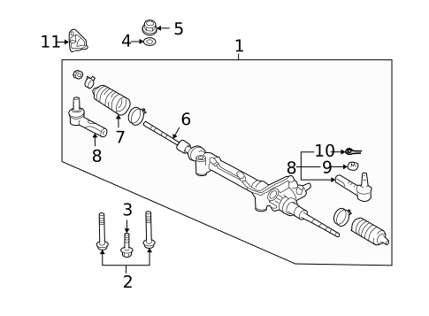 Steering Gear & Linkage for 2010 Toyota Land Cruiser #0