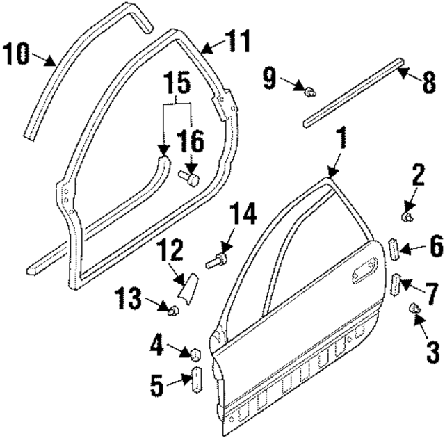 62370PA020 - : Surround Weather-Strip Cover for Subaru Image