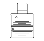 98590JA00A - Body: Air Bag Label for Nissan: Altima, Armada, Frontier, Kicks, Kicks Play, LEAF, Maxima, Murano, Pathfinder, Quest, Rogue, Sentra, TITAN, Versa, Versa Note, Xterra Image