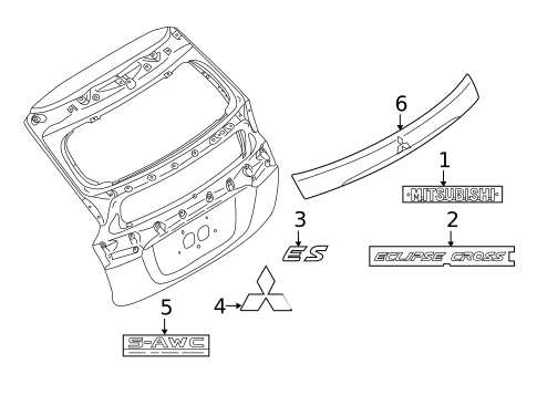 Exterior Trim - Lift Gate for 2018 Mitsubishi Eclipse Cross #0