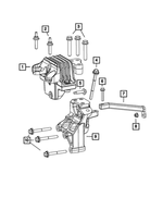 6102214AA - 2.4L Gas; Engine: Hex Head Bolt And Coned Washer, Mounting, Left Side for Mopar Image