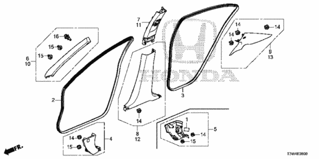 Pillar Garnish for 2015 Honda Accord #0