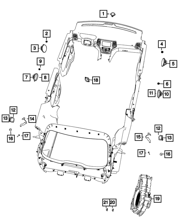 « 68297598AB – Electrical : Haut-parleur pour Mopar Image »
