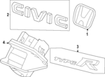 75701T60A01 - Body: Emblem for Honda: Civic Image