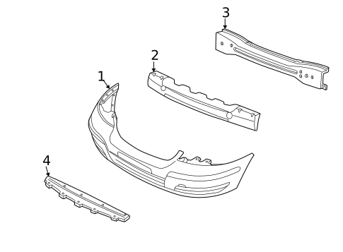 Bumper & Components - Front for 2004 Ford Freestar #0