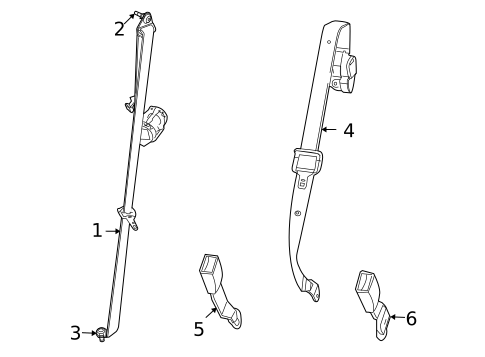 Second Row Seat Belts for 2017 Dodge Journey #0